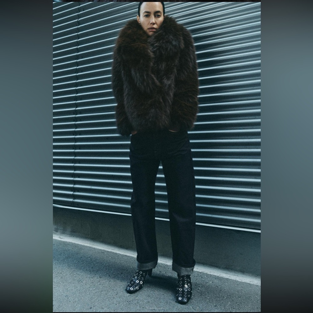 FAUX FUR SHORT COAT ZW COLLECTION - Picture 4 of 6